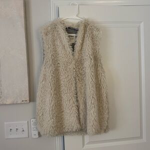 Dylan Cream Faux Fur Vest